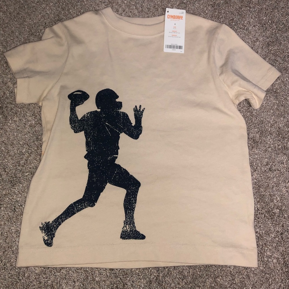 Cream football t-shirt